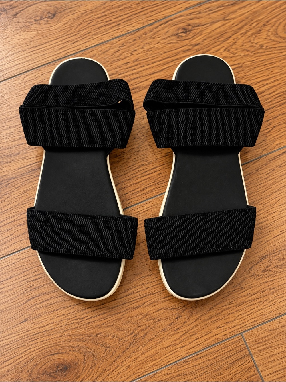 Everyday Black Double-Strap Women's Slide Sandals